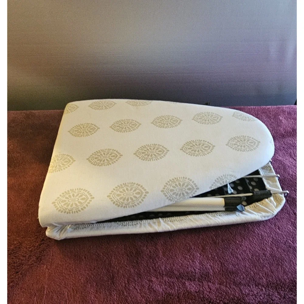 Folding Tabletop Ironing Board Attached Iron Rest Holder Compact Portable